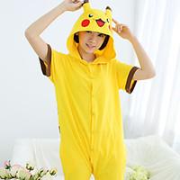 Kigurumi Pajamas Pika Pika Leotard/Onesie Festival/Holiday Animal Sleepwear Halloween Yellow Solid Cotton Kigurumi For UnisexHalloween