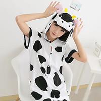 Kigurumi Pajamas Milk Cow Leotard/Onesie Festival/Holiday Animal Sleepwear Halloween Patchwork Cotton Kigurumi For UnisexHalloween