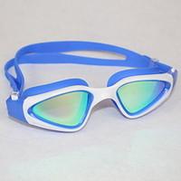 kids swimming goggles blue adjustable size anti slip strap pc pu