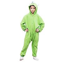 Kigurumi Pajamas Anime Leotard/Onesie Festival/Holiday Animal Sleepwear Halloween Green Solid Polar Fleece For KidHalloween Christmas