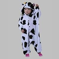 Kigurumi Pajamas Milk Cow Leotard/Onesie Festival/Holiday Animal Sleepwear Halloween White Animal Print Polar Fleece Kigurumi For Kid