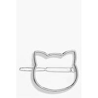 Kitty Cat Hairclip - silver