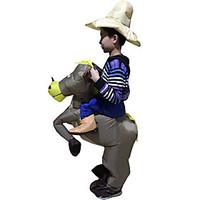 Kids Cow Boy Rider Horse Brown Cowboy Horse Inflatable 6 to 9 Age Kids Costume Halloween Costume For Kids Christmas Costumes