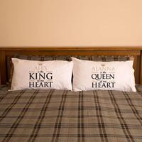 King and Queen Of My Heart Double Pillowcase Set
