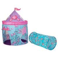 kidkraft castle tent with tunnel pink