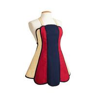 Kitchen Couture Apron, Navy/Red Stripe, Cotton