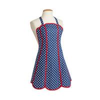 Kitchen Couture Apron, Navy Spot, Cotton