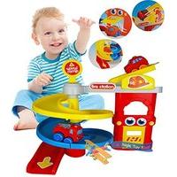 kids toddler police or fire station parking garage soft cars play toy  ...