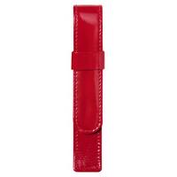 kingsley leather patent square single pouch red