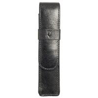 Kingsley Leather Carlos Square Twin Pen Pouch Black
