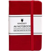 kingsley lined notebook a6 red