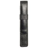 kingsley leather carlos square single pen pouch black