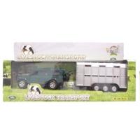 kids globe traffic die cast pull back landrover defender with cattle t ...