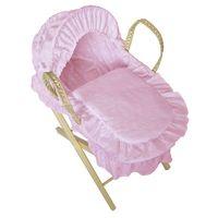 Kiddies Kingdom Dolls Broderie Anglais Moses Basket-Pink