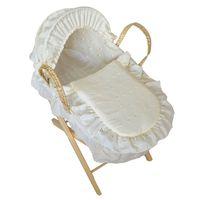 Kiddies Kingdom Dolls Broderie Anglais Moses Basket-Cream