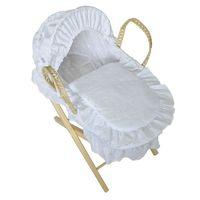 Kiddies Kingdom Dolls Broderie Anglais Moses Basket-White