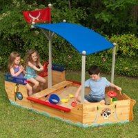 kidkraft childrens pirate boat sand pit play bench