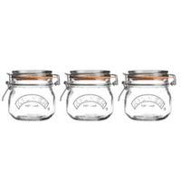 Kilner 500ml Glass Clip Top Storage Jar Set of 3