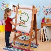 KIDS WOODEN ADJUSTABLE EASEL in Honey