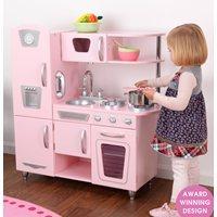 kids vintage kitchen in pink