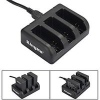 KINGMA 3-Slot Battery Charger for AHDBT-201 / AHDBT-301/ AHDBT-401 / GoPro Hero 3 / 3 / 4 - Black