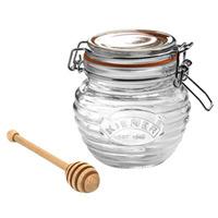 kilner clip top honey jar with dipper 350ml