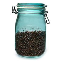 kilner round clip top jar blue 1ltr single