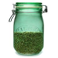 Kilner Round Clip Top Jar Green 1ltr (Case of 12)