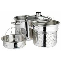 Kitchen Craft Italian Stainless Steel 20cm Pasta Pot With 4 Litres Steamer Insert