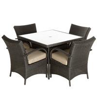 Kingstone Florida 4 Seater Dining Set in Black