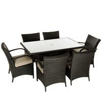 kingstone florida 6 seater dining set in black