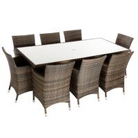 kingstone arizona 8 seater dining set in brown