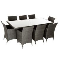 kingstone arizona 8 seater dining set in black