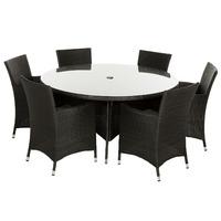 kingstone atlanta 6 seater round dining set in black