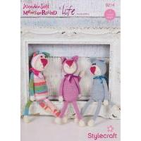 Kittens & Paw Print Pillow in Wondersoft MerryGoRound and Life DK (9214)