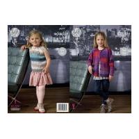 King Cole Girls Cardigan & Top Shine Knitting Pattern 4377 DK