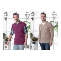 King Cole Mens Sweater & Slipover Cottonsoft Knitting Pattern 4161 DK