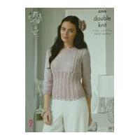 King Cole Ladies Sweater & Cardigan Glitz Knitting Pattern 4398 DK