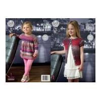 King Cole Girls Cardigan & Top Shine Knitting Pattern 4376 DK