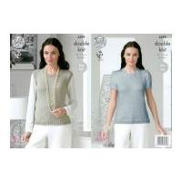 King Cole Ladies Top & Slipover Glitz Knitting Pattern 4399 DK