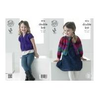 King Cole Girls Cardigans Flash Knitting Pattern 4216 DK