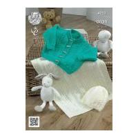 King Cole Baby Cardigan, Blanket & Hat Comfort Knitting Pattern 4223 Aran