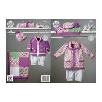 King Cole Baby Blanket, Coat, Jacket & Hat Comfort Knitting Pattern 4224 Chunky