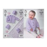 King Cole Baby Cardigan, Hat, Blanket, Booties & Socks Cuddles Knitting Pattern 4002 DK