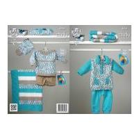 King Cole Baby Sweaters, Blanket & Hat Comfort Knitting Pattern 4226 Chunky