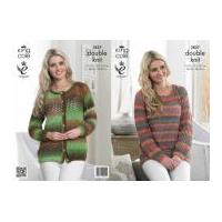 King Cole Ladies Cardigan & Sweater Country Tweed Knitting Pattern 3827 DK