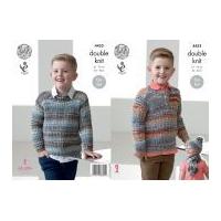 King Cole Boys Sweater, Hat & Scarf Drifter Knitting Pattern 4453 DK