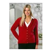 king cole ladies sweater top merino blend knitting pattern 3524 4 ply
