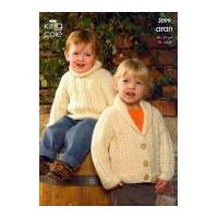 King Cole Childrens Sweater, Jacket & Accessories Fashion Knitting Pattern 3099 Aran