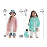 king cole girls coats bamboo cotton knitting pattern 4322 dk